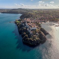 Beautiful aerial view of Lake Bolsena, old town of Capodimonte, Viterbo - what to see near Rome, best travel destinations in Latium, what to see in central italy