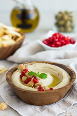 Homemade Hummus with Pomegranate Seeds