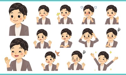 秋の服装の男性