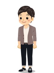 カーディガンを着た男子学生