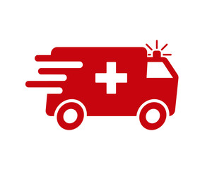 Ambulance icon symbol. First aid response logo sign. Vector illustration image. Isolated on white background.