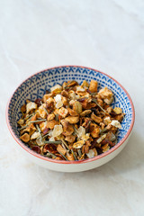Refreshing Dry Tea Satsuma, Pineapple and Apple in Bowl served for Cold Tea in Summer.