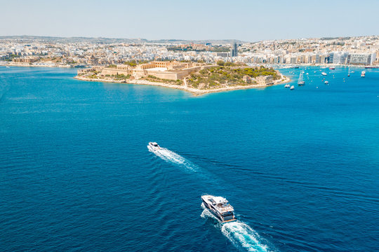 Aerial view of a boat