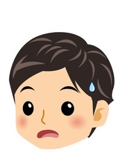 カーディガンを着た男子学生