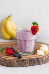 Banana, Strawberry and Blueberry Smoothie