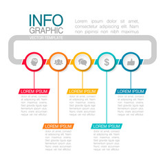 Vector infographic template with 5 steps or options. Data presentation, business concept design for web, brochure, diagram.