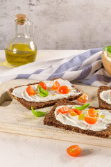 Rye bread bruschetta