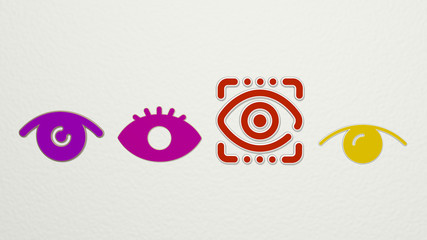 VIEW 4 icons set, 3D illustration