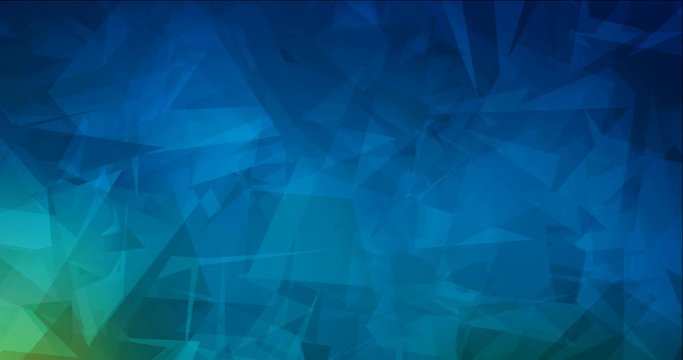 4K looping dark blue, green video with polygonal shapes. Holographic abstract video with gradient. Clip for mobile apps. 4096 x 2160, 60 fps. Codec Photo JPEG.