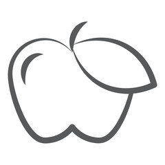 Healthy and delicious fruit, apple vector in line style 