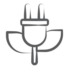 
Icon of a leaves connected with a plug depicting bioenergy 
