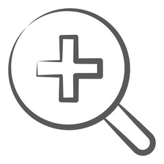 Obraz premium Plus inside magnifier, vector of zoom in concept 