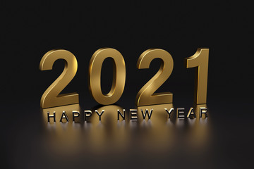 New Year 2021 Creative Design Concept - 3D Rendered Image	
