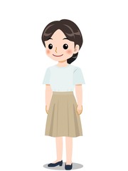 清楚な服装をした若い女性