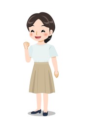 爽やかな服装のスカートの女の子