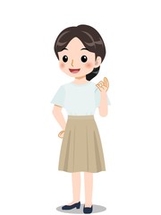 爽やかな服装のスカートの女の子