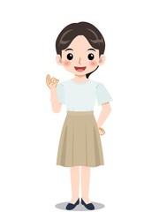 爽やかな服装のスカートの女の子