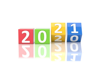 New Year 2021 Creative Design Concept - 3D Rendered Image	

