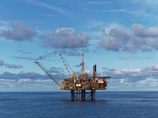 The Gannet A installation owned and operated by Shell UK on a calm, warm Summers day in the UK...