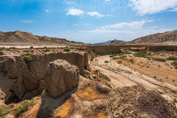 Mountain area with beautiful canyons