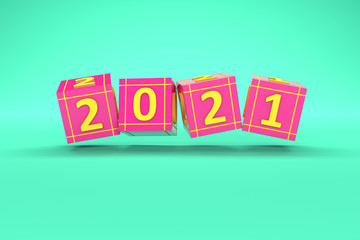 New Year 2021 Creative Design Concept - 3D Rendered Image	
