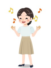 爽やかな服装のスカートの女の子