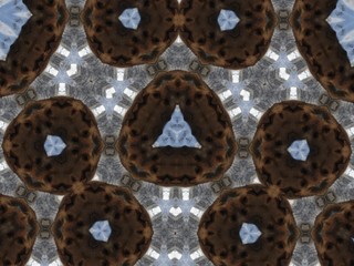 Illustration of an abstract colorful geometric background with beautiful patterns. Kaleidoscope art