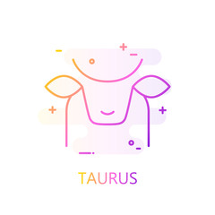Silhouette of Taurus in color line style. Vector gradient icon.