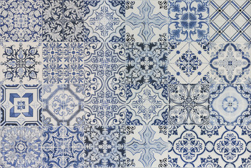 Pattern of vintage style wall tile texture and background