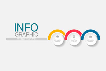 Vector infographic template, 3 steps or options. Data presentation, business concept design for web, brochure, diagram.