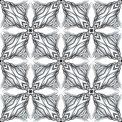 Fototapeta premium Arabesque hand drawn design. Black and white 