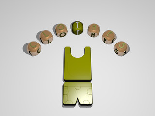 CLOTHES 3D icon surrounded by the text of cubic letters, 3D illustration