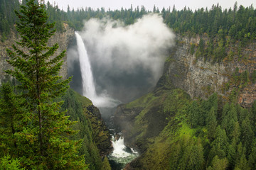 Helmcken Falls with fog, Wells Gray Provincial Park, British Columbia, Canada