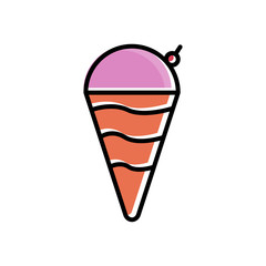 Ice cream flat icon. Design template vector