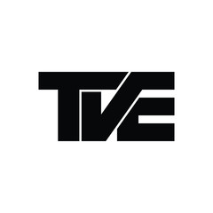 Fototapeta na wymiar Letter TVE simple monogram logo design vector