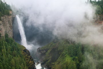 Helmcken Falls with fog, Wells Gray Provincial Park, British Columbia, Canada