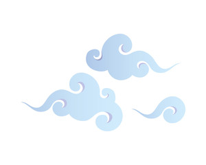 chinese blue clouds vector design