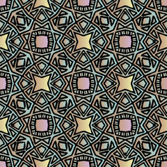 Stained glass window seamless vector pattern. Decorative surface print design for fabrics, textiles, backgrounds, stationery, gift wrapping paper, scrapbooking, and packaging.