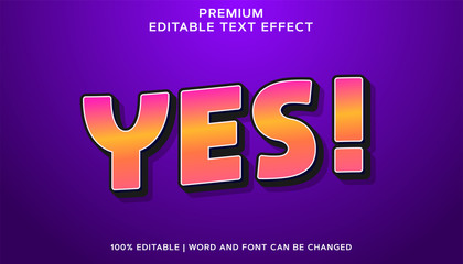 Yes - Editable Text Effect Style Vector