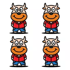 Fotobehang cow animal kawaii character design illustration © Good Studio
