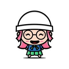 kawaii girls character designs illustration