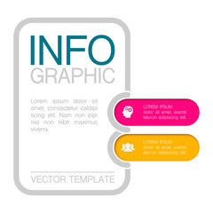 Vertical vector infographic template, 2 steps or options. Data presentation, business concept design for web, brochure, diagram.