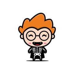 kawaii halloween costume character designs illustration