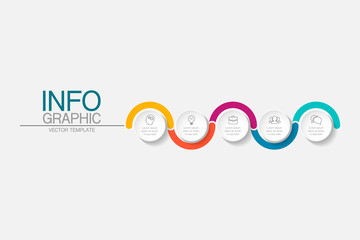 Fototapeta premium Vector infographic template with 5 steps or options. Data presentation, business concept design for web, brochure, diagram.