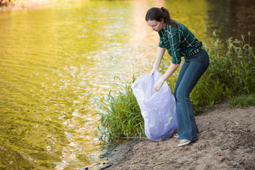 Taking care of our planet. Garbage collection and sorting. The problem of people leaving behind...