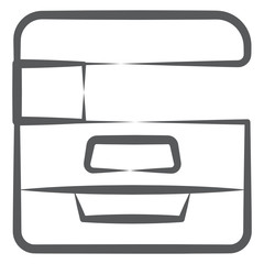 
An icon design of photocopier in doodle style 
