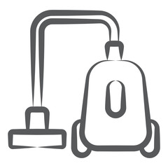 Obraz premium Icon of vacuum cleaner in doodle style, carpet cleaning machine 