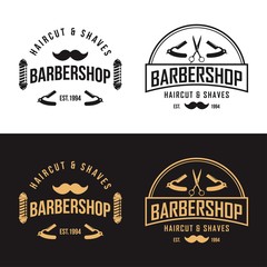 Vintage Barbershop Logo Vector Template