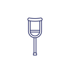 Crutch on white, line icon