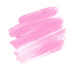 Pink smudge design background isolated on white background. Make-up design element.